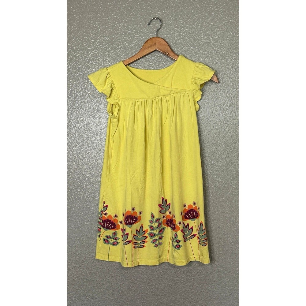 TEA COLLECTION Fall Dress yellow floral girls 10